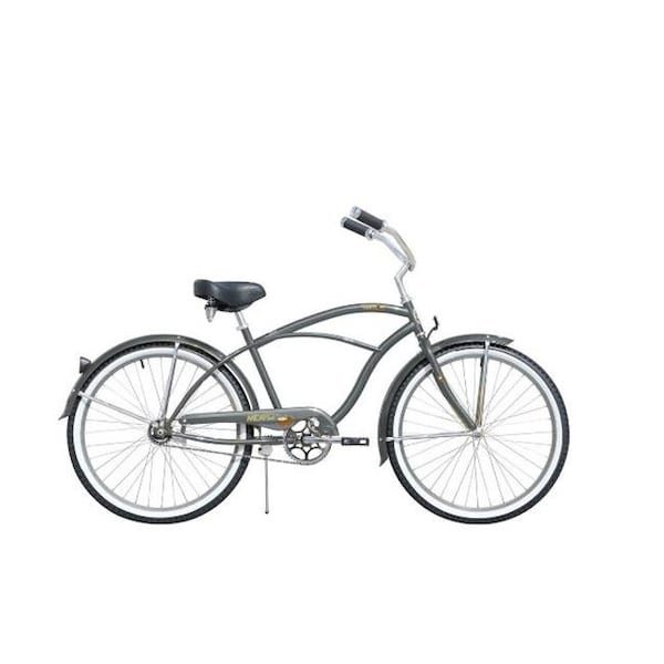 Micargi TAHITI-M-FGREY 26 in. Tahiti Mens Beach Cruiser Bicycle; Flint Grey & Alloy TAHITI-M-FGREY - main